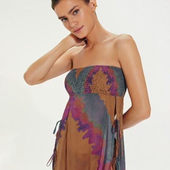 New VIX SWIMWEAR Kamau Aina Long Swim Beach Cover-Up Maxi Dress NWT XS - Picture 4 of 13